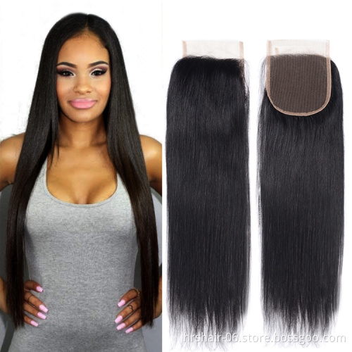 New Arrival Virgin Hair Transparent Lace Closure Can be customized silk base closure 5x5   6x6 lace closure